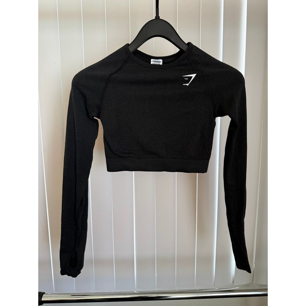 Women’s Gymshark Long sleeve Workout Crop Top w/ Thumbholes Size Small